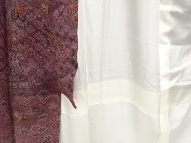  道長取りに草花・蝶・宝尽くし模様　小紋着物